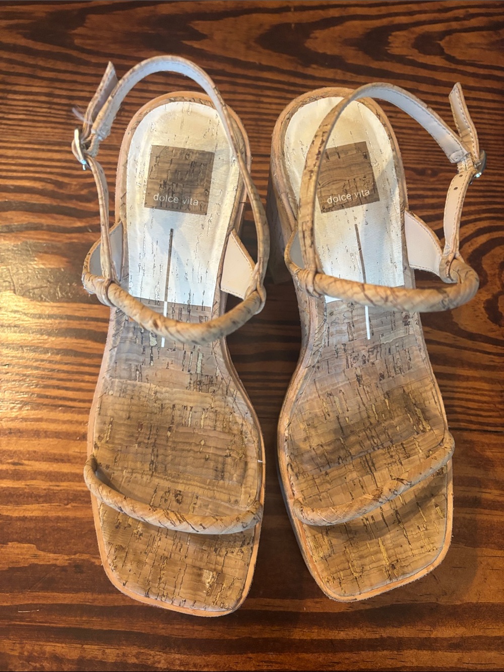 Dolce Vita Natural Cork Braided Strap Sandals
